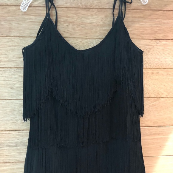 Revolve sunrise Fringe Mini Dress in Black - Picture 3 of 8